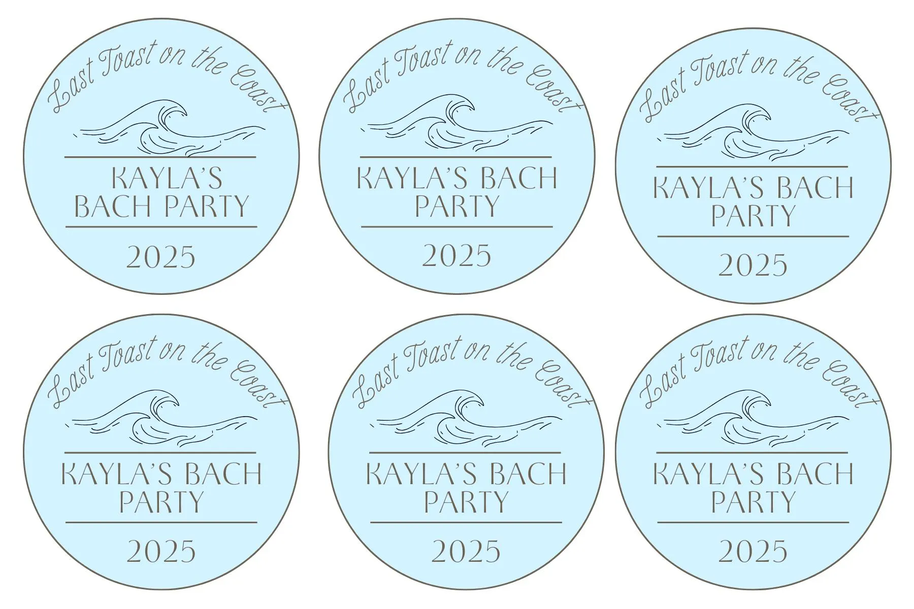 Beach Bachelorette Party Stickers — Bachelorette by Shoreline Bride