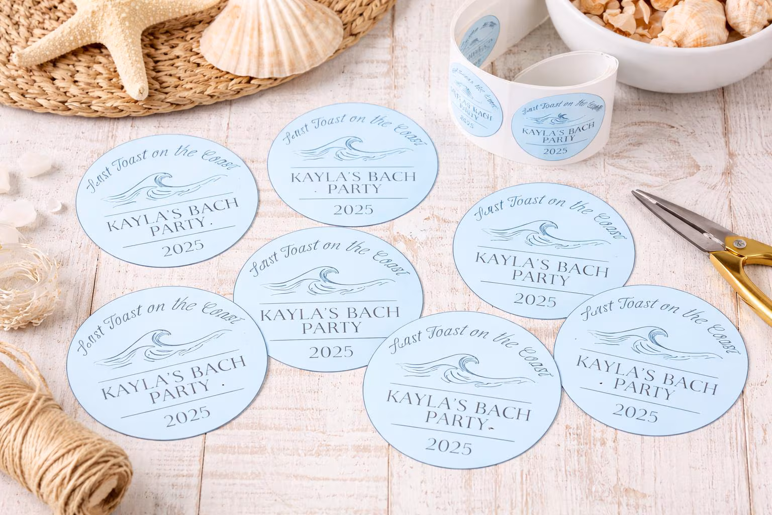 Beach Bachelorette Party Stickers — view 2