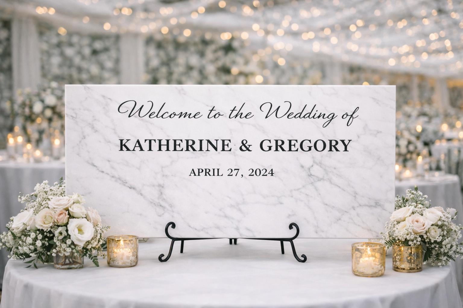 Marble Stone Welcome Sign — Welcome Signs by Shoreline Bride