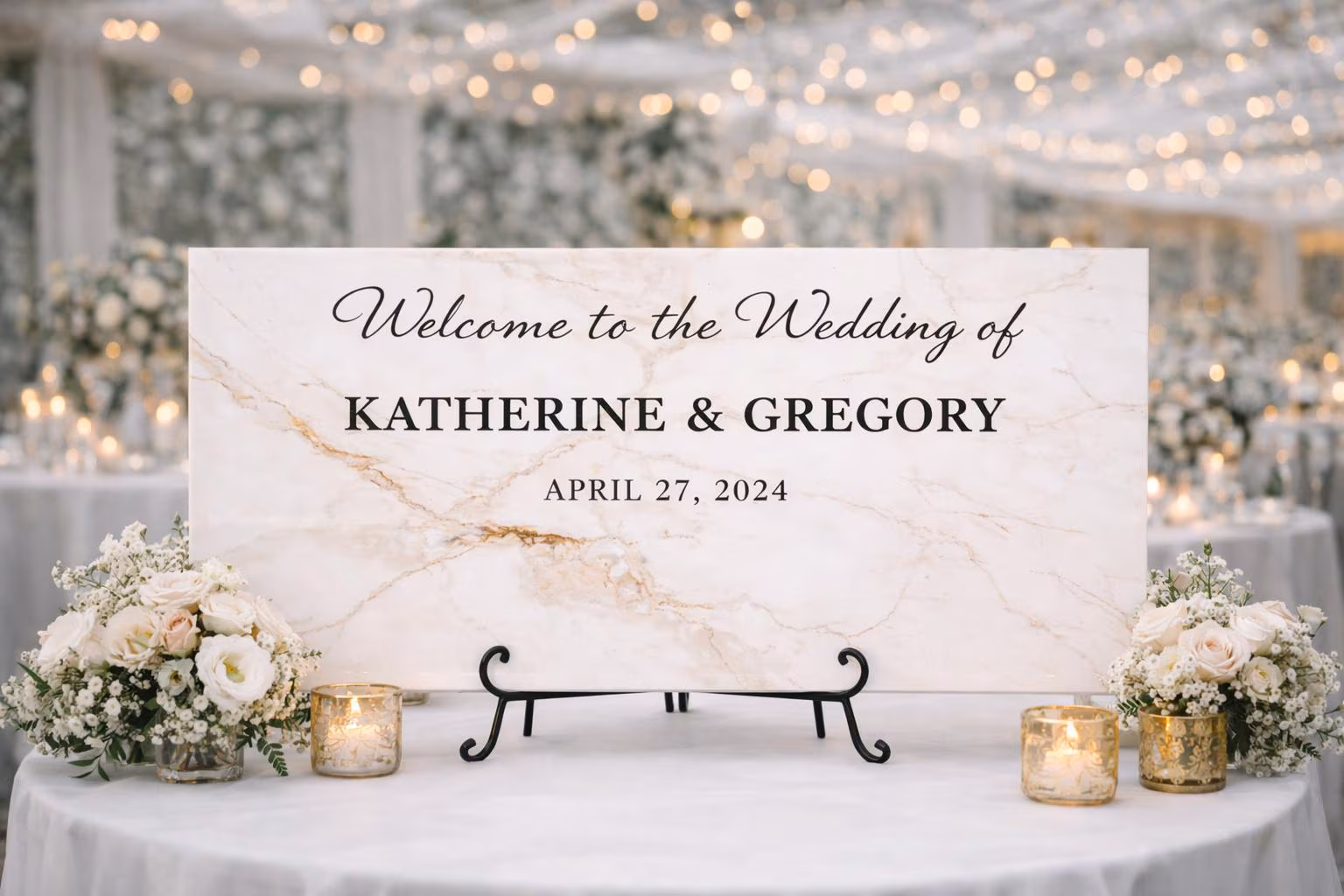 Marble Stone Welcome Sign — view 2