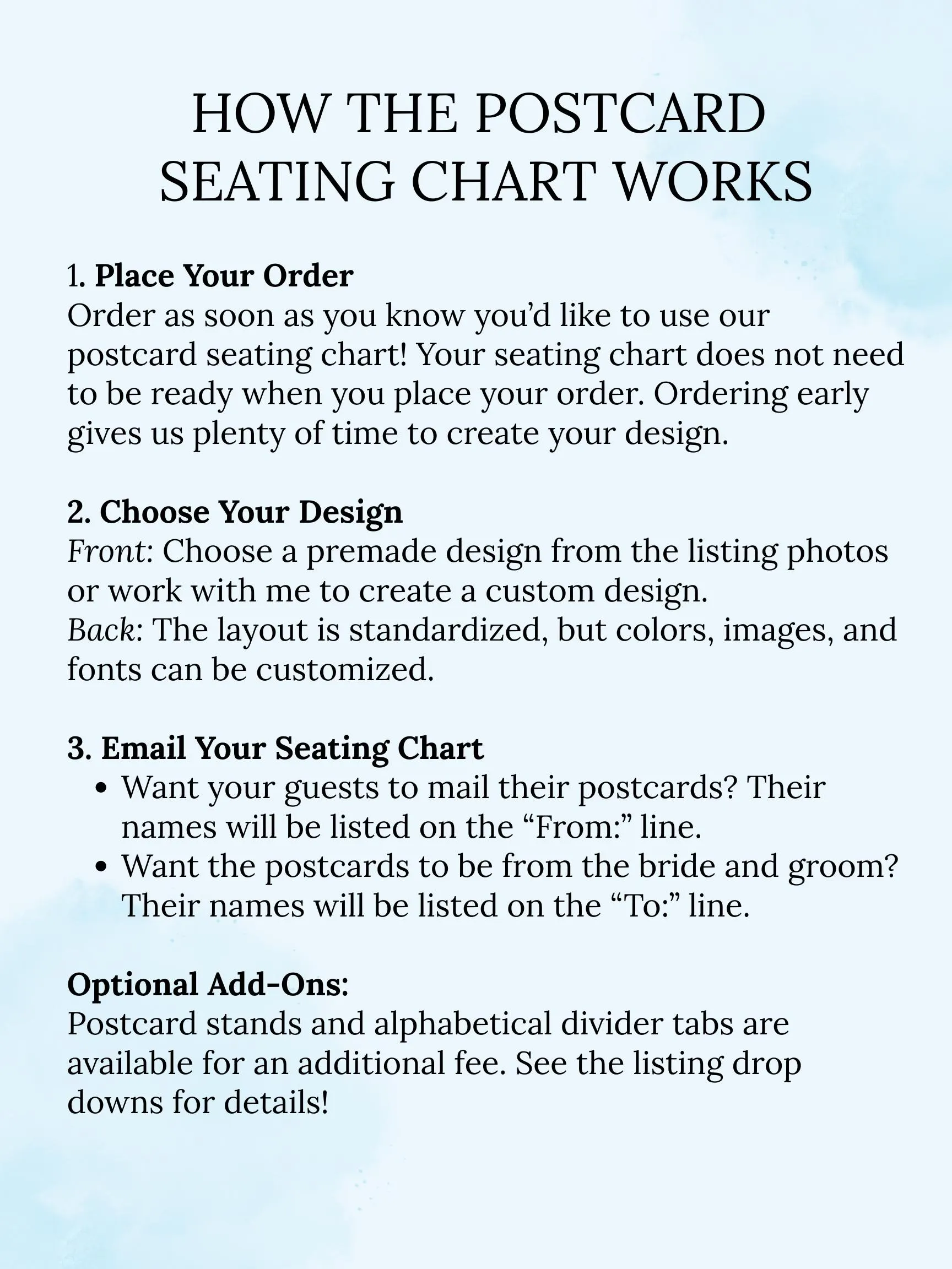 Postcard Seating Chart- 25 Pack — view 11