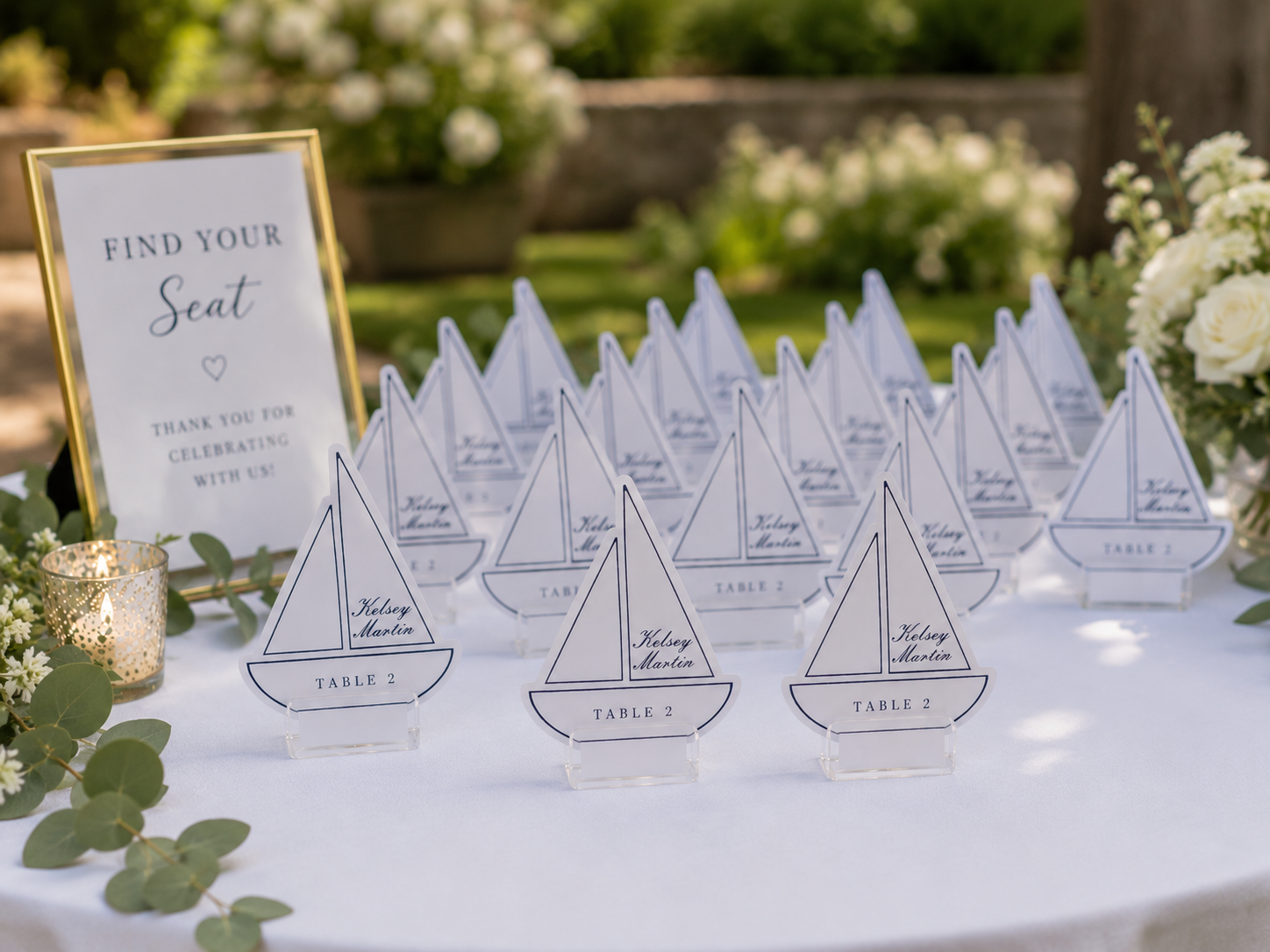 Sailboat Escort Cards — view 2
