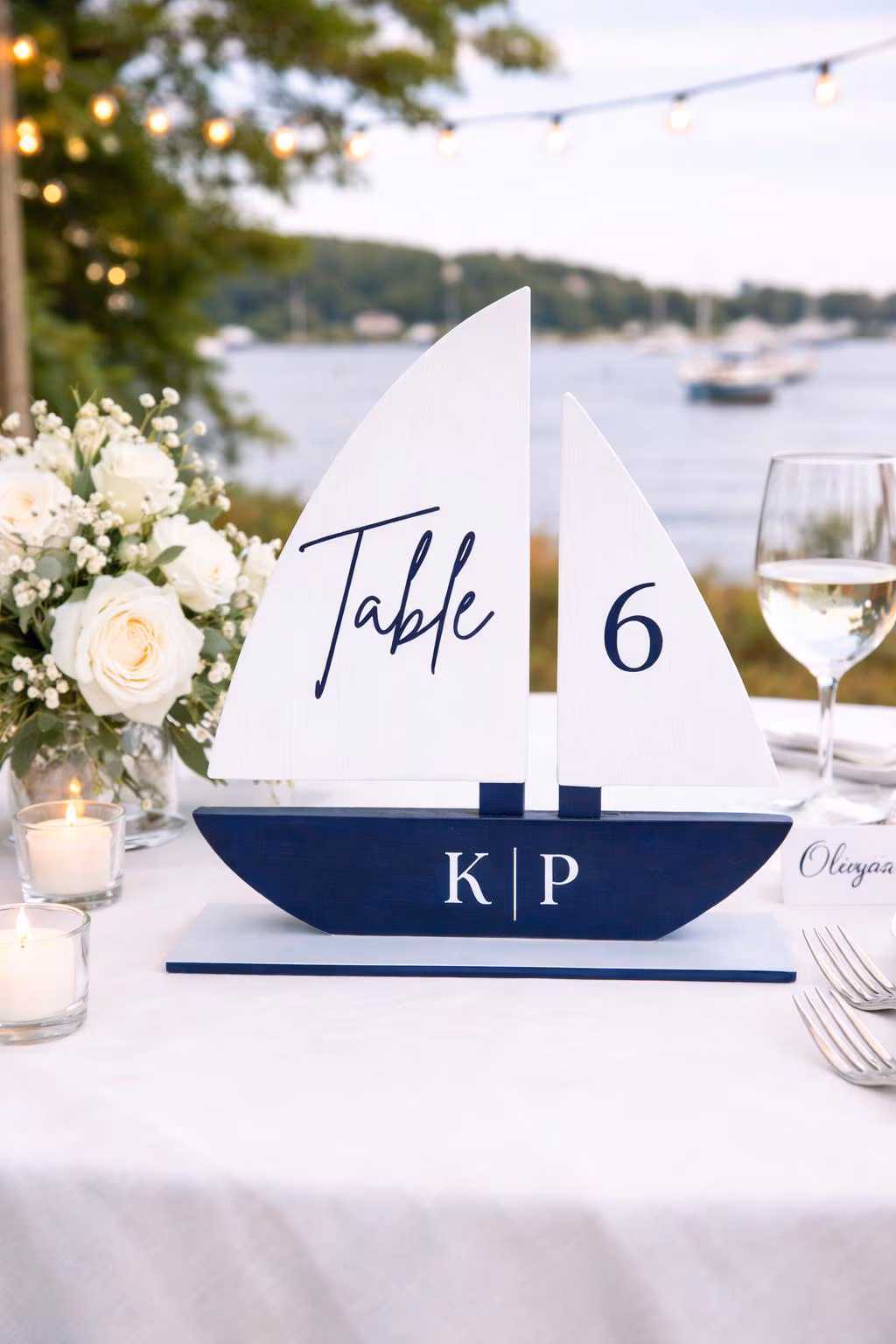 Hand-Painted Sailboat Table Numbers — Table Numbers by Shoreline Bride