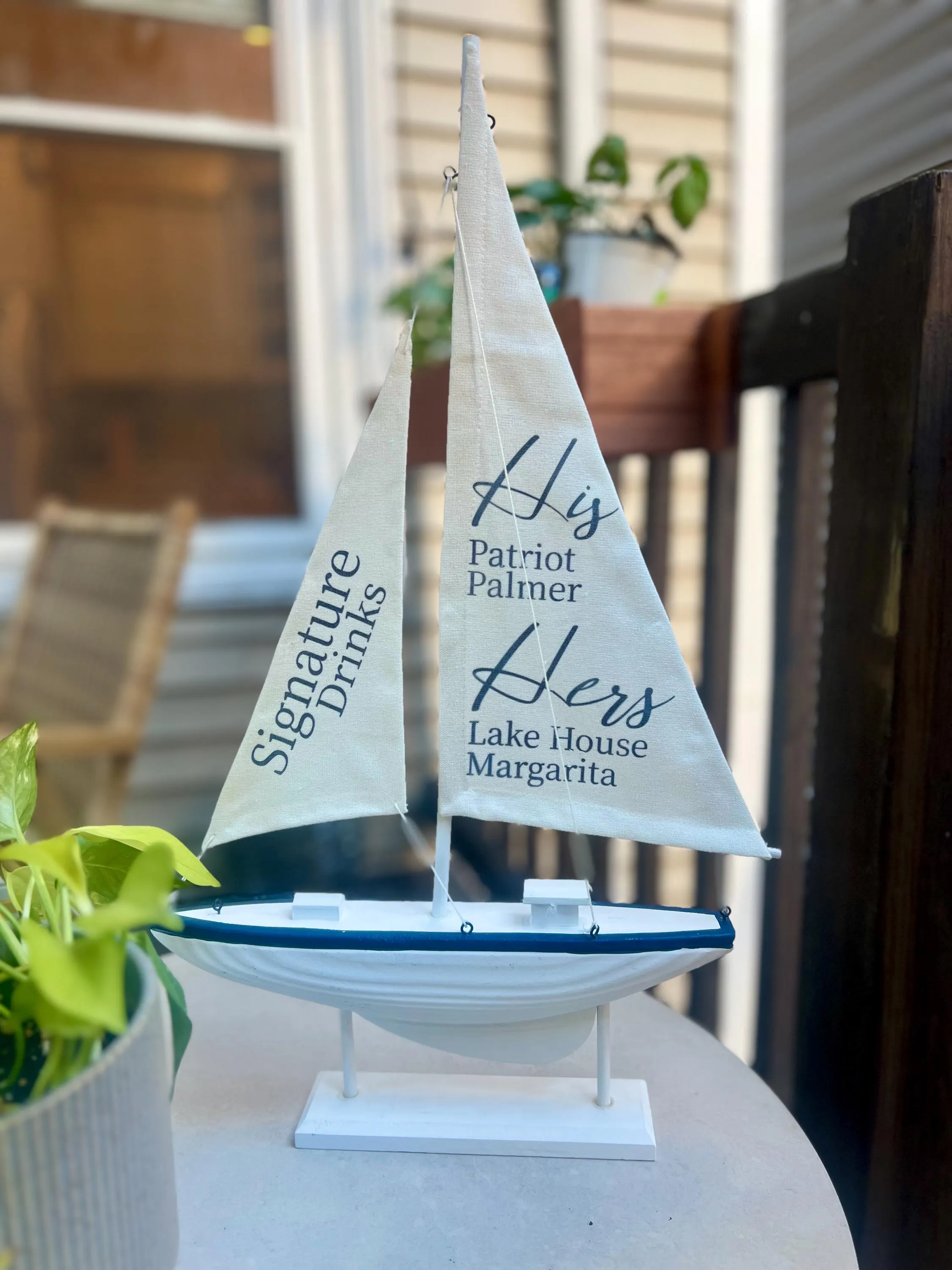Sailboat Wedding Sign 21" — view 4