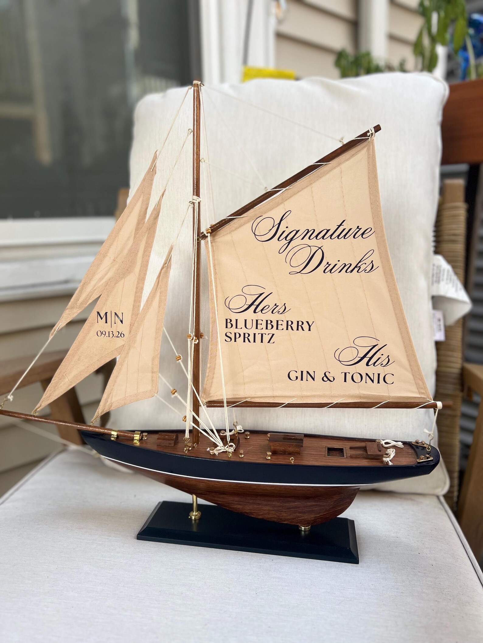 Sailboat Wedding Sign 20" — view 3