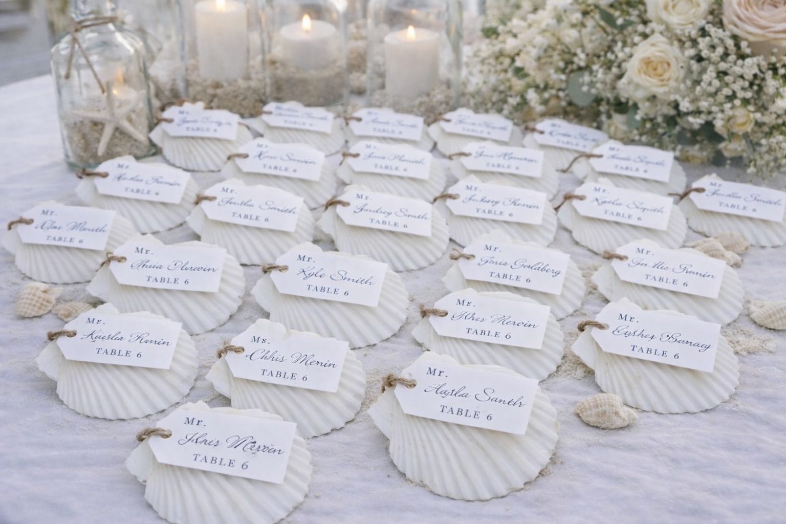 Scallop Seashell Seating Chart — view 4