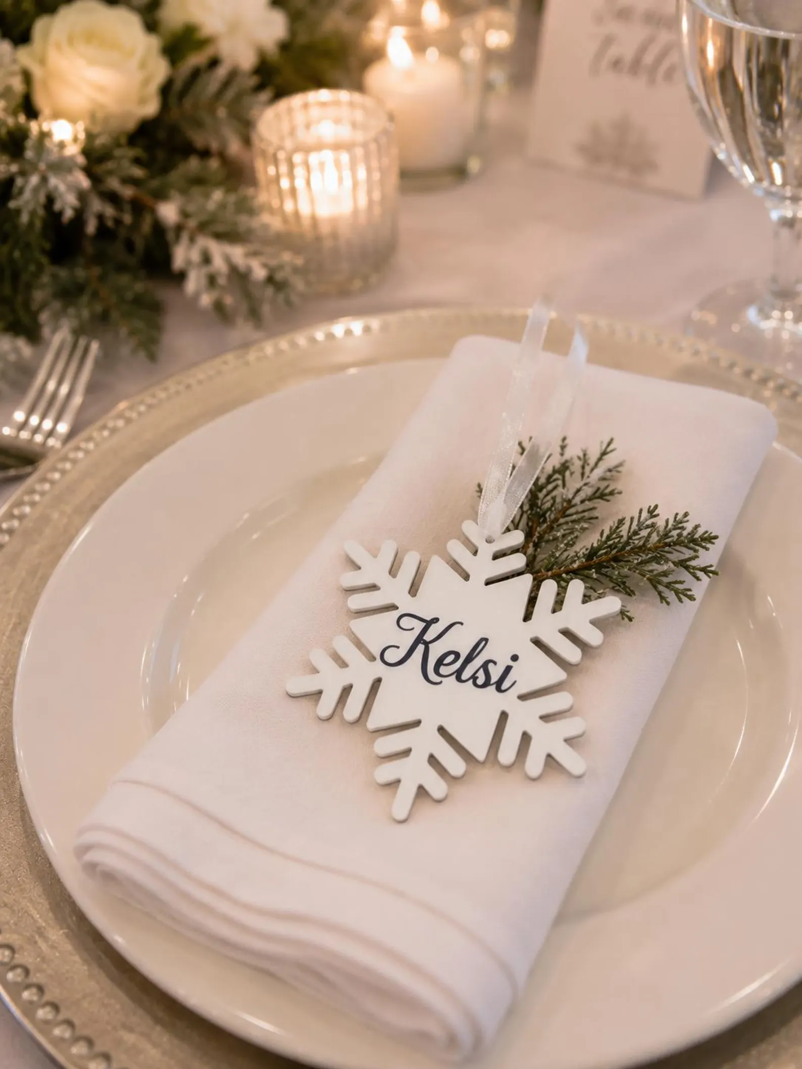 Winter Wedding Snowflake Seating Chart — handcrafted undefined for coastal & beach weddings by Shoreline Bride, Boston MA
