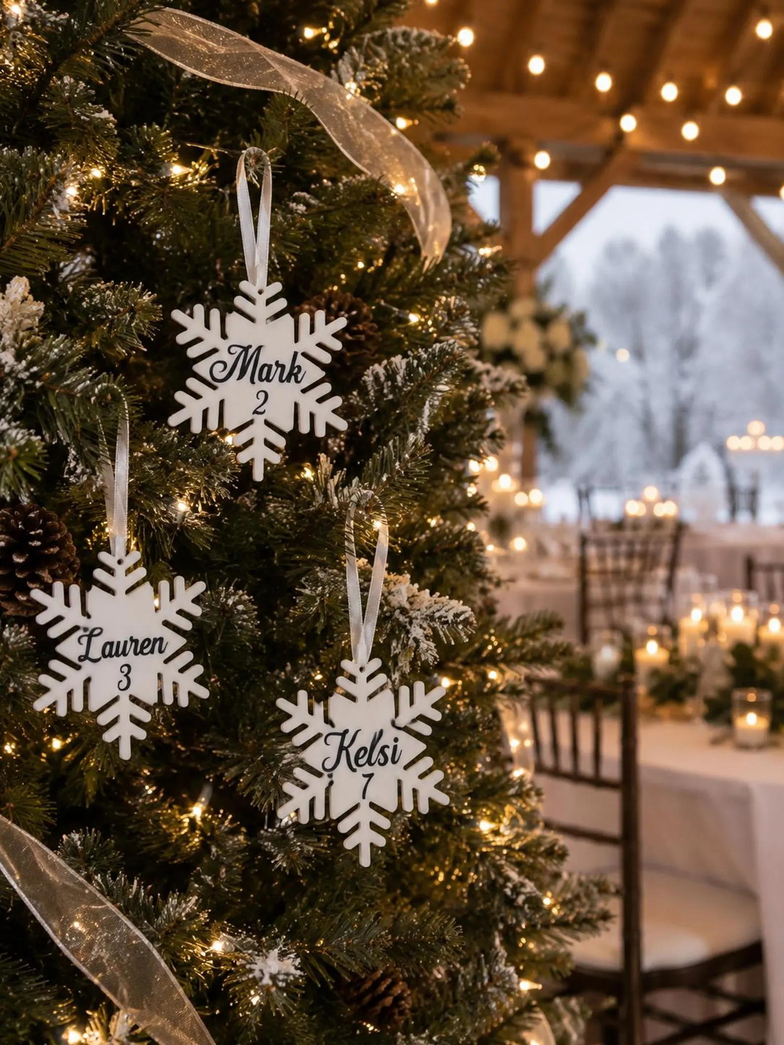 Winter Wedding Snowflake Seating Chart — view 2