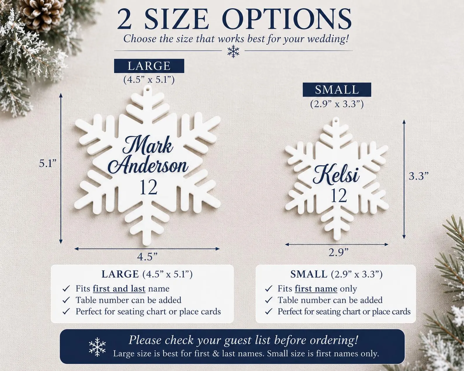 Winter Wedding Snowflake Seating Chart — view 3