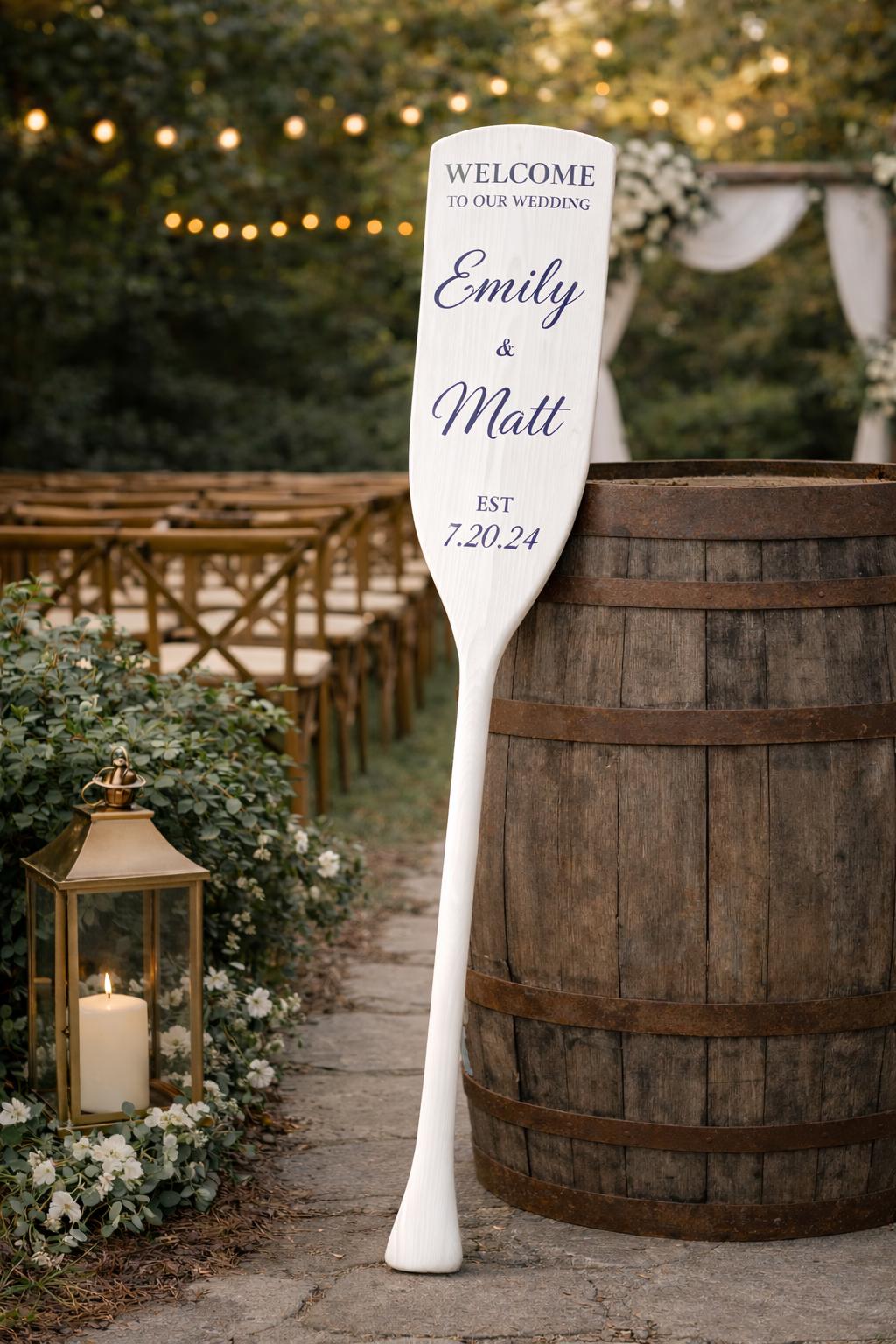 Personalized Wooden Oar Welcome Sign — view 3